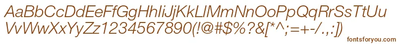 HelveticaneueltstdLtit-fontti – ruskeat fontit valkoisella taustalla