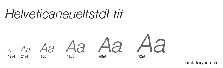 Размеры шрифта HelveticaneueltstdLtit