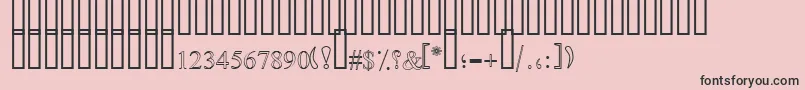 SimpleOutlinePat-fontti – mustat fontit vaaleanpunaisella taustalla