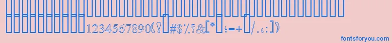Fonte SimpleOutlinePat – fontes azuis em um fundo rosa