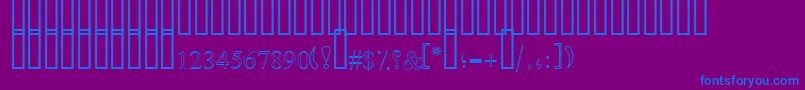 SimpleOutlinePat-fontti – siniset fontit violetilla taustalla