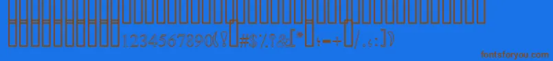SimpleOutlinePat-fontti – ruskeat fontit sinisellä taustalla