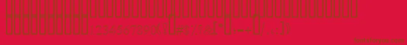 SimpleOutlinePat-fontti – ruskeat fontit punaisella taustalla
