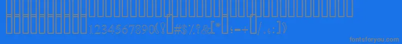 Czcionka SimpleOutlinePat – szare czcionki na niebieskim tle