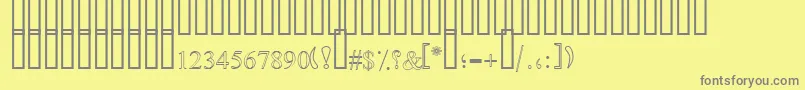 SimpleOutlinePat-fontti – harmaat kirjasimet keltaisella taustalla