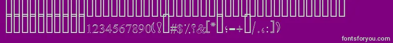 SimpleOutlinePat Font – Green Fonts on Purple Background