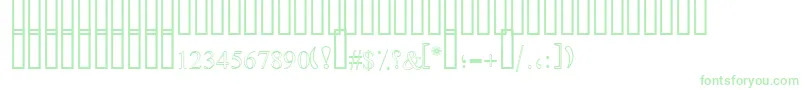 Fonte SimpleOutlinePat – fontes verdes em um fundo branco