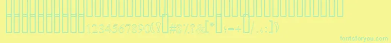 SimpleOutlinePat Font – Green Fonts on Yellow Background