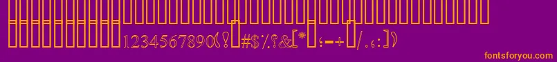 SimpleOutlinePat Font – Orange Fonts on Purple Background