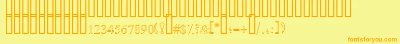 SimpleOutlinePat-fontti – oranssit fontit keltaisella taustalla