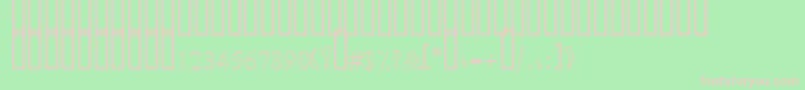 Czcionka SimpleOutlinePat – różowe czcionki na zielonym tle