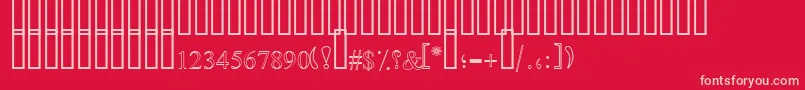 SimpleOutlinePat Font – Pink Fonts on Red Background