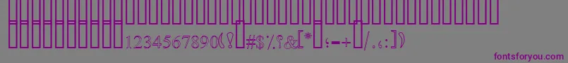 Czcionka SimpleOutlinePat – fioletowe czcionki na szarym tle