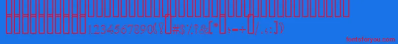 フォントSimpleOutlinePat – 赤い文字の青い背景