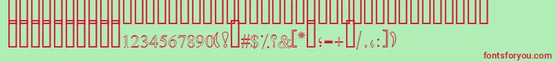 フォントSimpleOutlinePat – 赤い文字の緑の背景