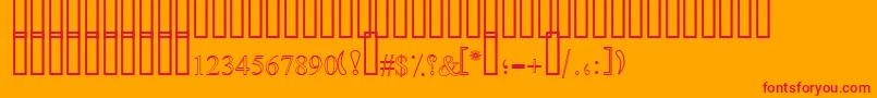 SimpleOutlinePat Font – Red Fonts on Orange Background