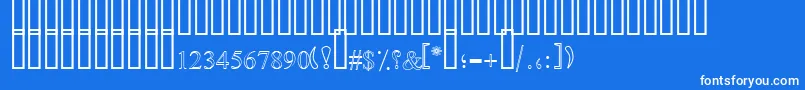 SimpleOutlinePat-Schriftart – Weiße Schriften auf blauem Hintergrund