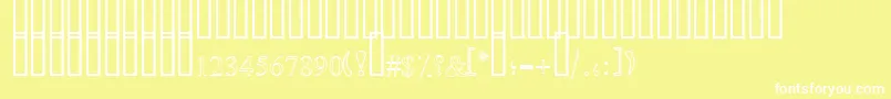 フォントSimpleOutlinePat – 黄色い背景に白い文字
