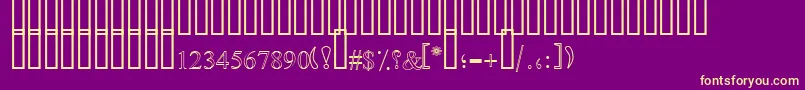 SimpleOutlinePat Font – Yellow Fonts on Purple Background