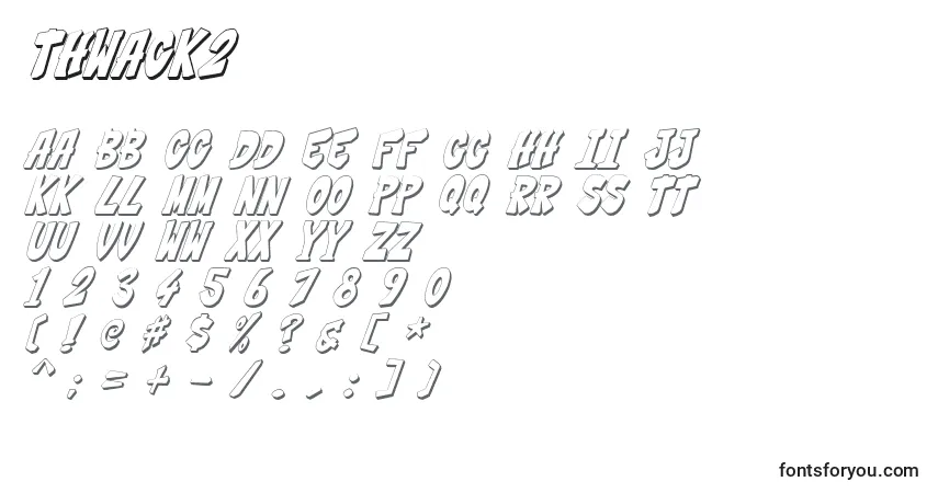 Czcionka Thwack2 – alfabet, cyfry, specjalne znaki