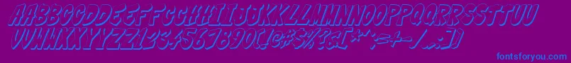 Thwack2-Schriftart – Blaue Schriften auf violettem Hintergrund