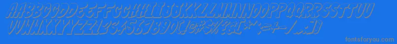 Thwack2-Schriftart – Graue Schriften auf blauem Hintergrund