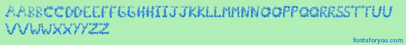 fuente Popcornfont – Fuentes Azules Sobre Fondo Verde