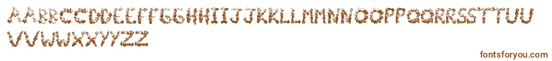 Popcornfont-fontti – ruskeat fontit valkoisella taustalla