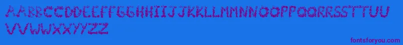 Popcornfont Font – Purple Fonts on Blue Background