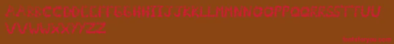 Popcornfont Font – Red Fonts on Brown Background