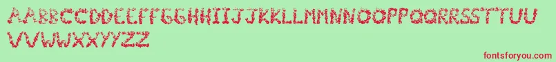 Popcornfont Font – Red Fonts on Green Background