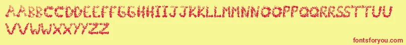 Popcornfont Font – Red Fonts on Yellow Background