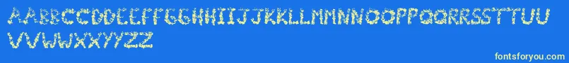 フォントPopcornfont – 黄色の文字、青い背景