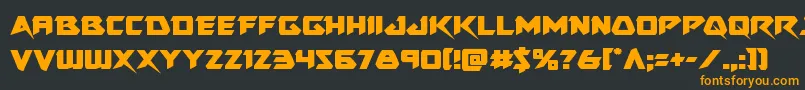 フォントSkirmisher – 黒い背景にオレンジの文字