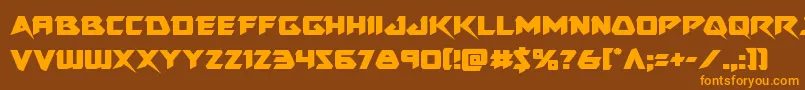 Skirmisher Font – Orange Fonts on Brown Background