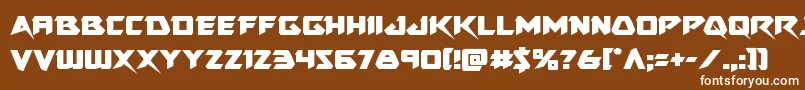 フォントSkirmisher – 茶色の背景に白い文字