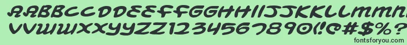 Шрифт MagicBeansExpandedItalic – чёрные шрифты на зелёном фоне