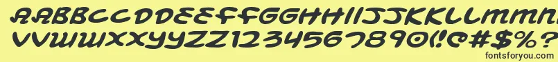 MagicBeansExpandedItalic Font – Black Fonts on Yellow Background