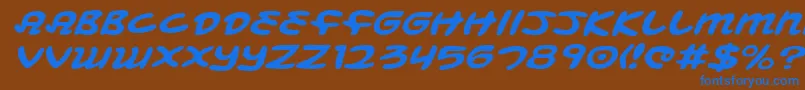 Шрифт MagicBeansExpandedItalic – синие шрифты на коричневом фоне