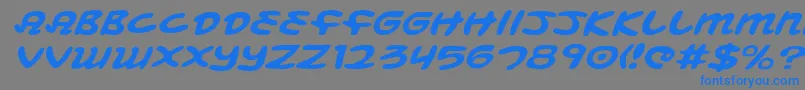 MagicBeansExpandedItalic Font – Blue Fonts on Gray Background