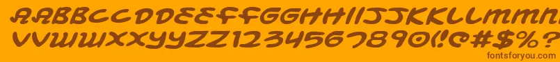 MagicBeansExpandedItalic Font – Brown Fonts on Orange Background