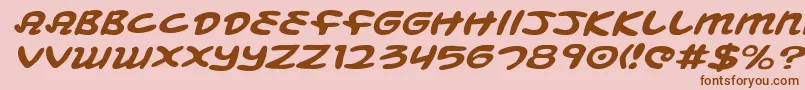 Шрифт MagicBeansExpandedItalic – коричневые шрифты на розовом фоне