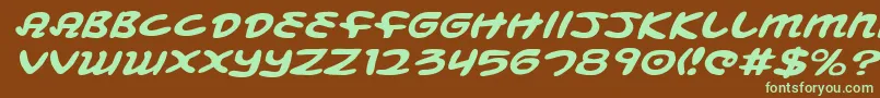 MagicBeansExpandedItalic Font – Green Fonts on Brown Background