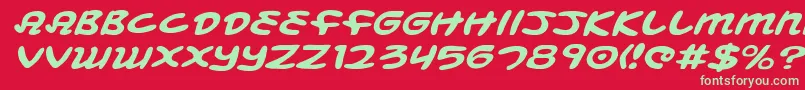 MagicBeansExpandedItalic Font – Green Fonts on Red Background