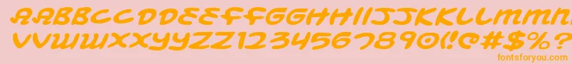 MagicBeansExpandedItalic Font – Orange Fonts on Pink Background