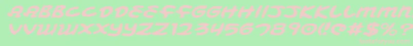 MagicBeansExpandedItalic-fontti – vaaleanpunaiset fontit vihreällä taustalla