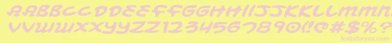 MagicBeansExpandedItalic Font – Pink Fonts on Yellow Background