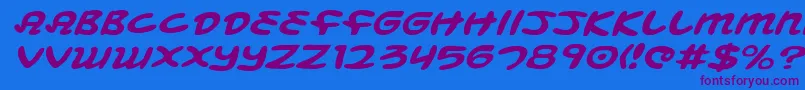 MagicBeansExpandedItalic Font – Purple Fonts on Blue Background