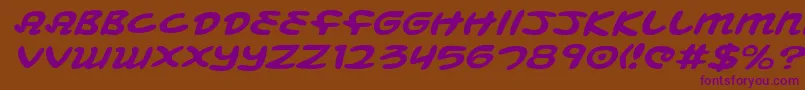 MagicBeansExpandedItalic Font – Purple Fonts on Brown Background