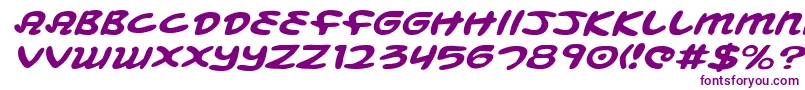 フォントMagicBeansExpandedItalic – 白い背景に紫のフォント